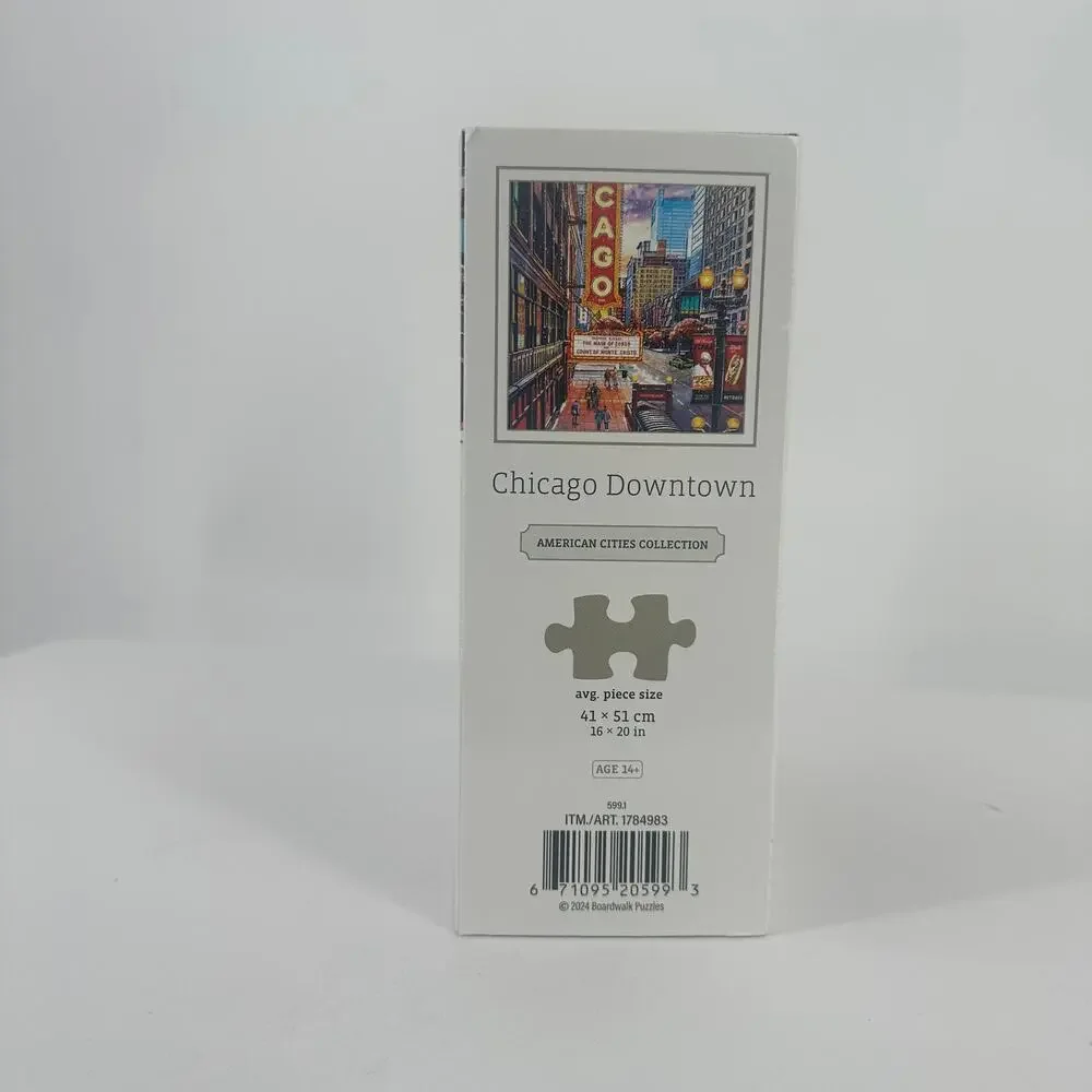 Boardwalk Downtown Chicago Theater District 500 Piece Jigsaw Puzzle Collectible